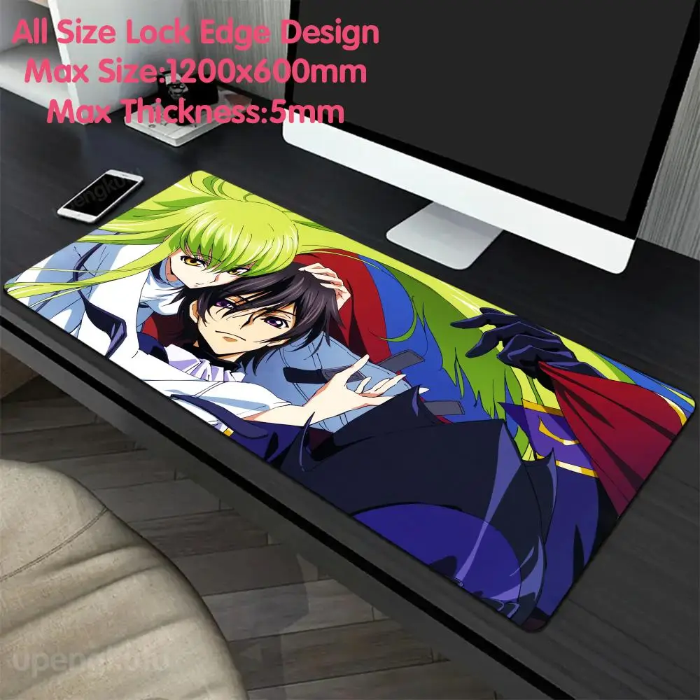 

C_code G_geass Mouse Pad 1200x600 Mouse Pad Mouse Gamer 5mm Thicking Super Big Teclado Mecánico Gamer Large Desk Mat All Size