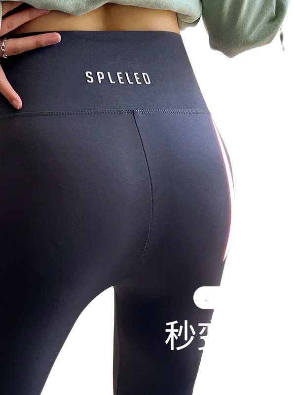 ارتفاع الخصر Fce اصطف اليوغا السراويل النسائية سليم صالح الحرارية السراويل الضيقة تسع نقاط طول ألياف النايلون 00%