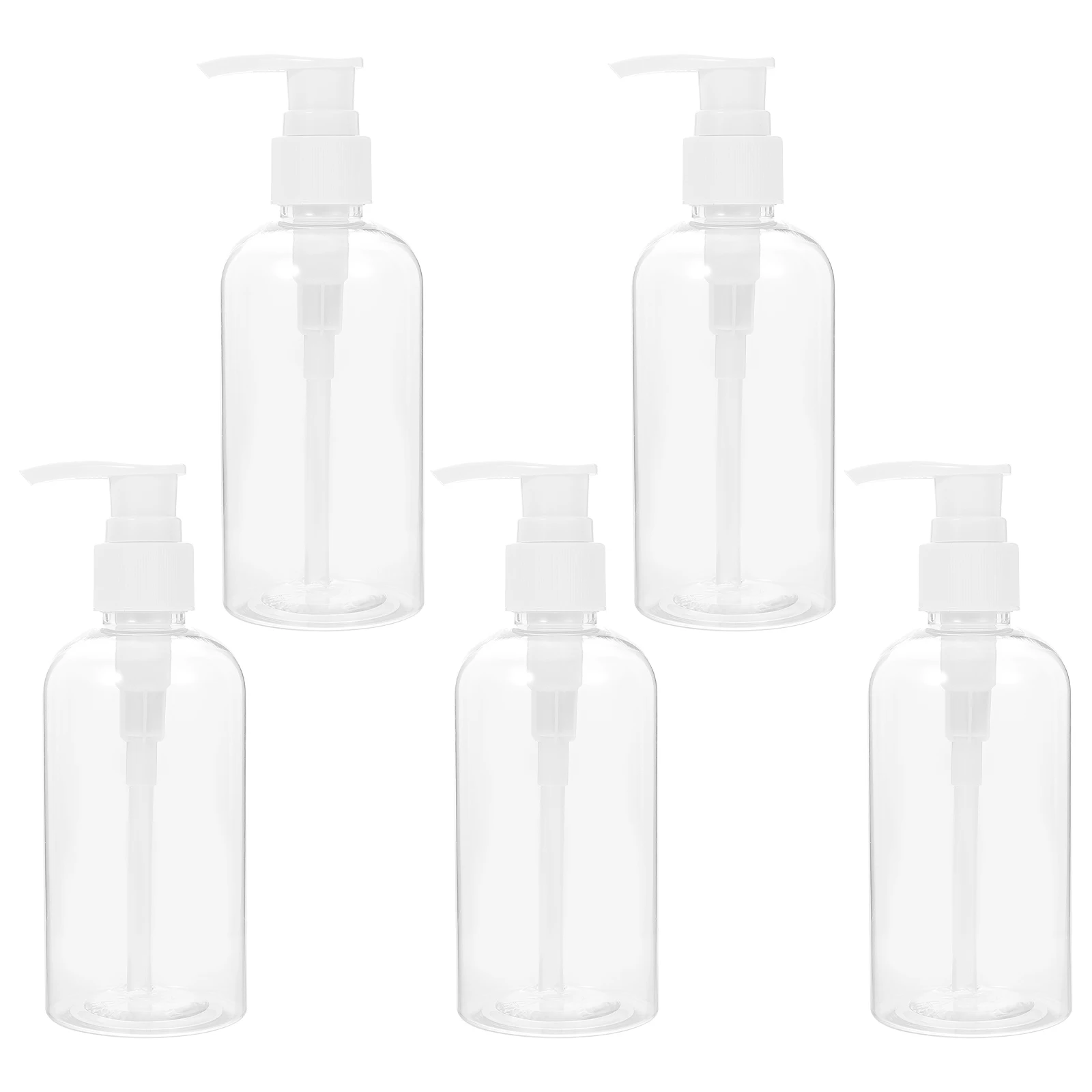 

5pcs Hand Soap Dispenser Bottles White Plastic Empty Lotion Containers Shower Gel Reusable Portable Liquid Container