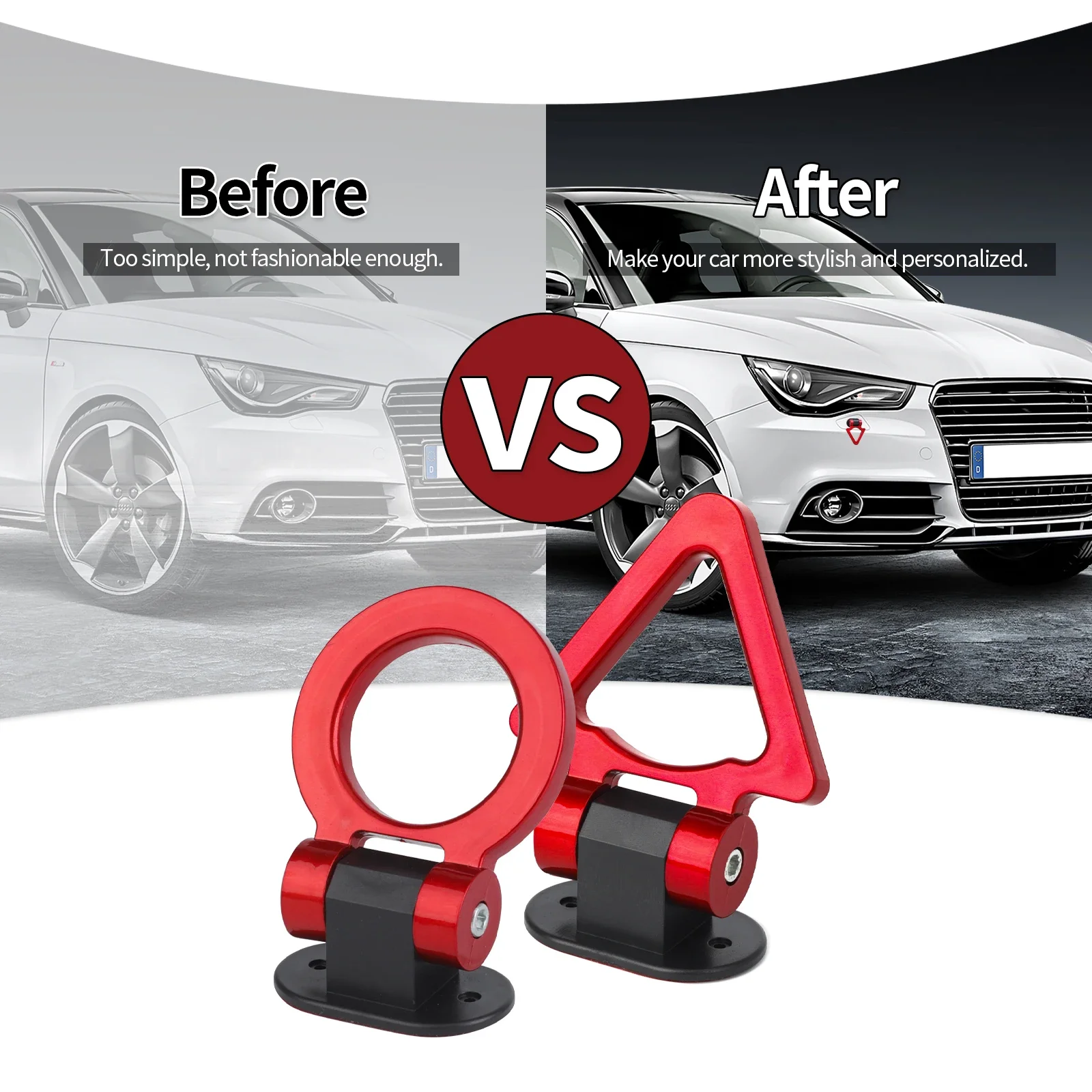 ABS محاكاة سباق الوفير مقطورة هوك سحب هوك ملصق JDM العالمي سيارة التصميم ملصق Tralier سحب هوك عدة