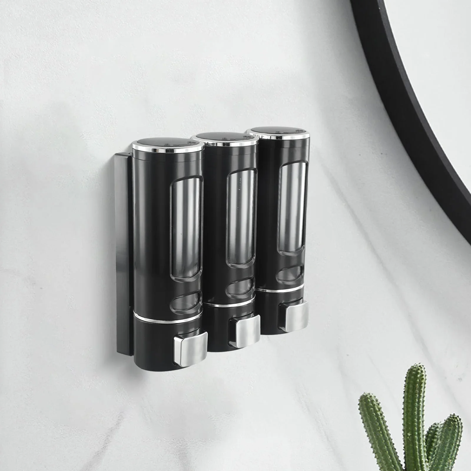 400ml Soap Dispenser 3 In 1 Soap Dispenser Bathroom Black Versatile Wall-mounted Design Easy To Use High-quality Materials