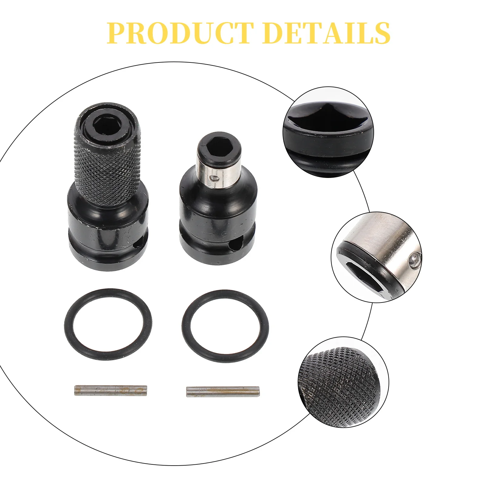 

2 шт. прочная стальная переходная муфта для ударных гаечных ключей, аксессуары, механизм сверлильного патрона, надежный для дома и