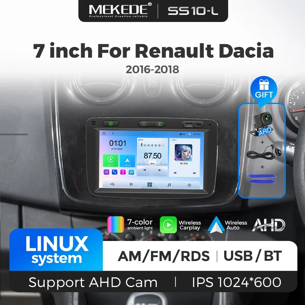 MEKEDE Linux System 7inch Car Radio For Renault Dacia Duster Sandero Dokker Logan Lodgy Captur Symbol Carplay Multimedia Player