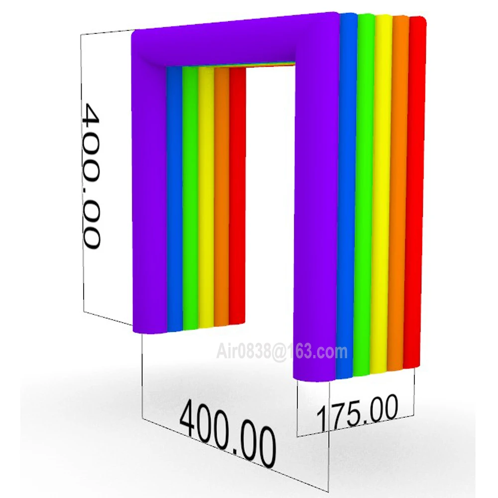 맞춤형 사각형 팽창식 레인보우 아치 풍선, 환영 입구 아치 통로, 파티 장식용 다채로운 문짝 게이트
