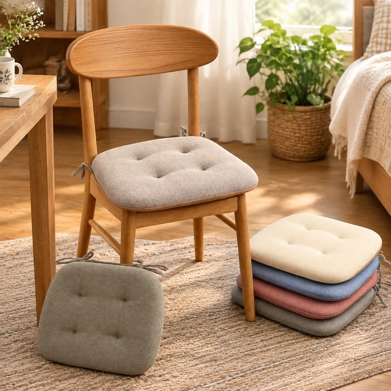 Thick Summer Cushion Made of Breathable Cotton and Linen for Horseshoe Chair Seating, Ideal for Dining or Study