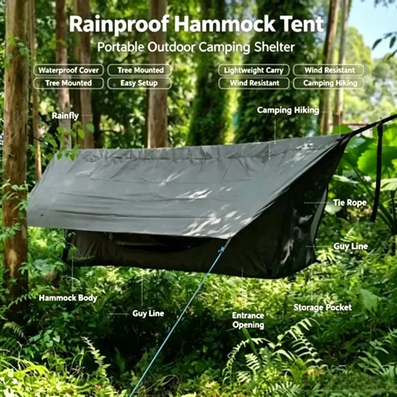 For Outdoor Camping with Air Mattress Mosquito Net and Awning Waterproof Outdoor Indoor Fitness New Design Garden Swing Hammock