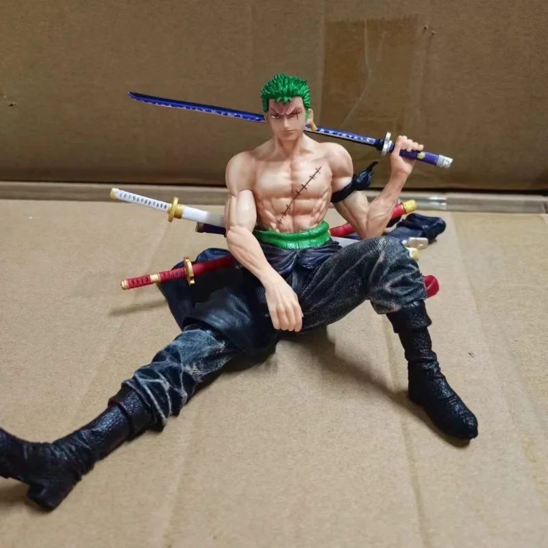 Tersedia 10.5Cm Figur Aksi Anime ONE PIECE Flagon Roronoa Zoro Model PVC Patung Mengumpulkan Mainan Dekorasi Meja Hadiah Ulang Tahun Anak