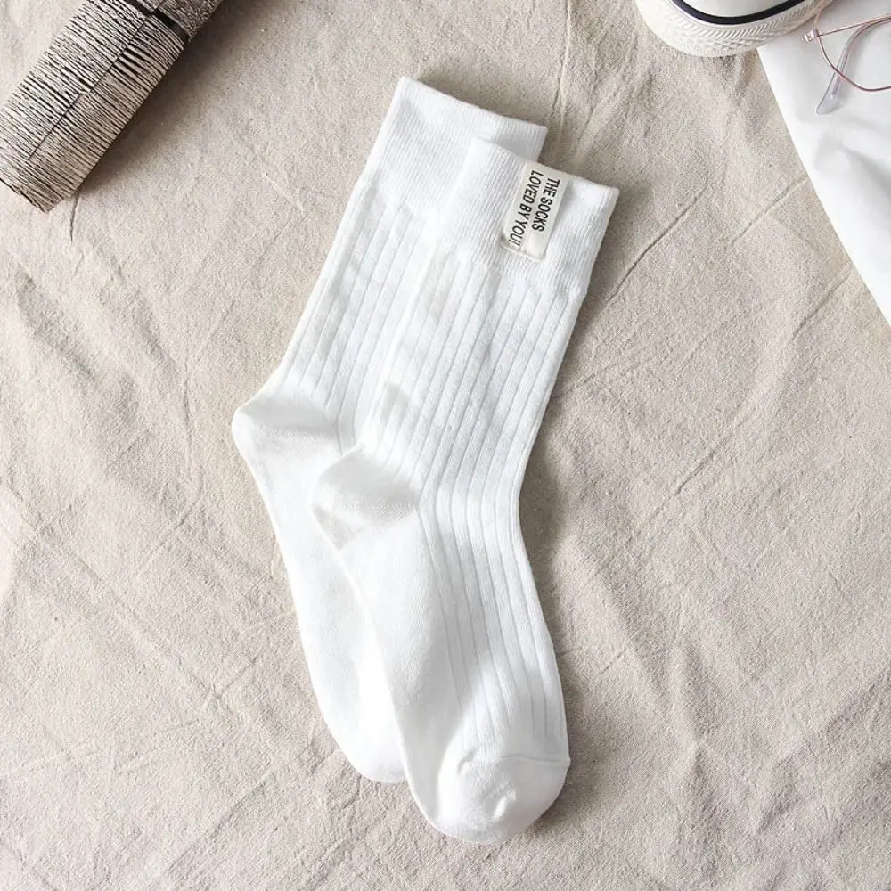 

Autumn Vintage Thick Streetwear Cotton Harajuku Girls Socks Korean Style Socks Middle Tube Hosiery College Style Hosiery