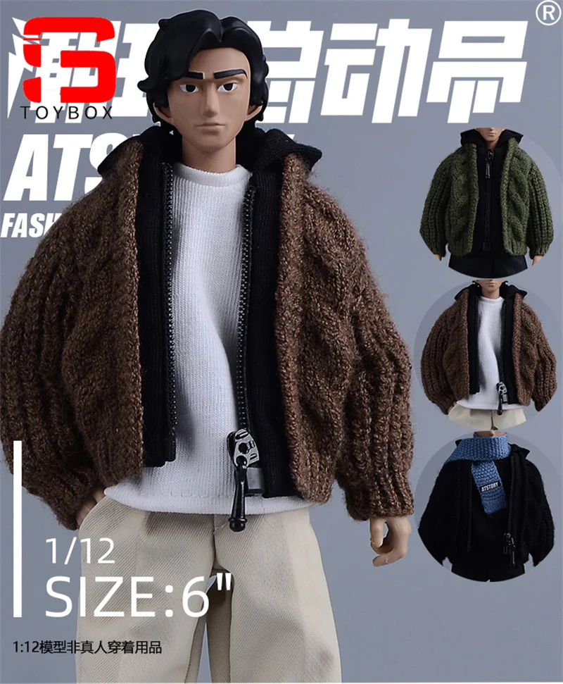 ATStory 1/12 Bilancia Asi 3.0 BJD Maglione Lavorato A Maglia Giacca Con Cappuccio Cappotto Vestiti Modello Misura 6 ''Maschio Soldato Action Figure Corpo Bambole