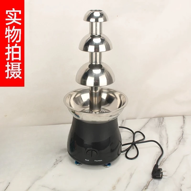 Small Commercial Stainless Steel Chocolate Fountain Waterfall Melting Tower Sauce Spraying Machine for Buffet Dessert 1pcs