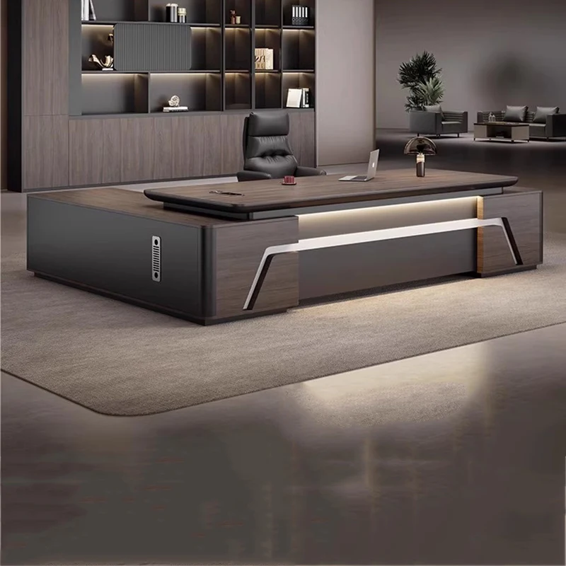 Asthetic Luxury Executive Desk Wooden Strong Brown Luxury Modern Office Desks Drawers Cheap Mesa De Escritorio Office Furniture