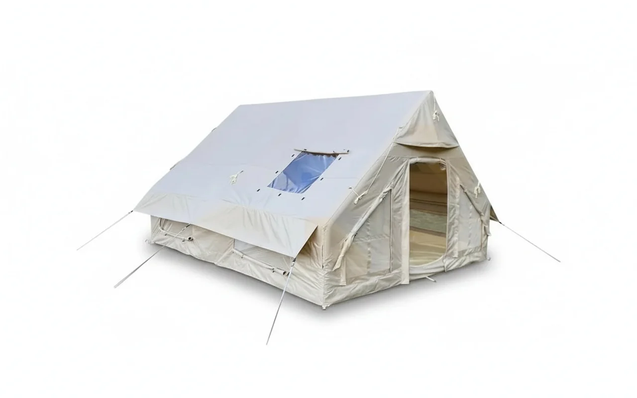 

Inflatable Camping Tent, 3x4x2.1M 420D Oxford Air Column Tent, 12sqm 2 Rooms Large Space Quick Setup Waterproof Outdoor Tent