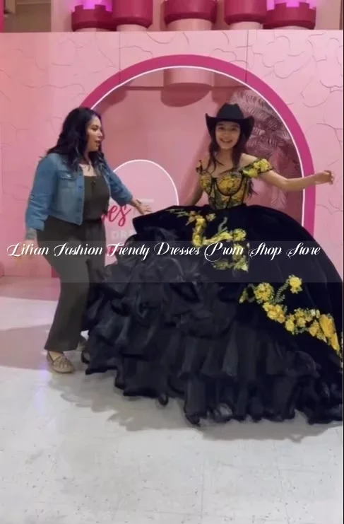 Luxo robe de balle princesa quinceanera vestido méxico fora do ombro floral bordado renda poncho catedral trem rainha personalizado