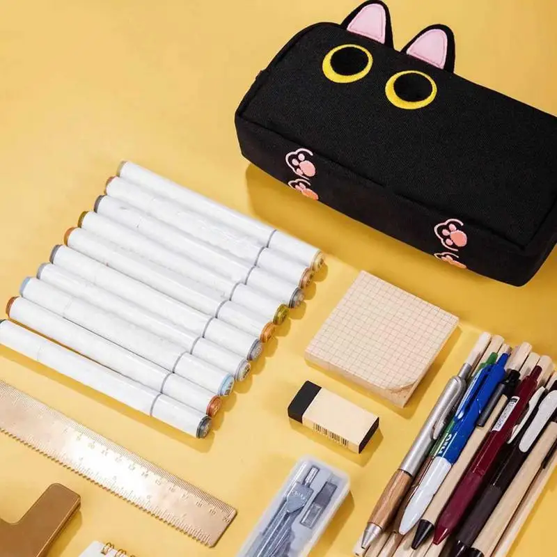 

Cat Pencil Bag Cute Pencil Holder Zipper Pen Case Cosmetic Bag Pencil Pouch Multifunctional Organizer For College School