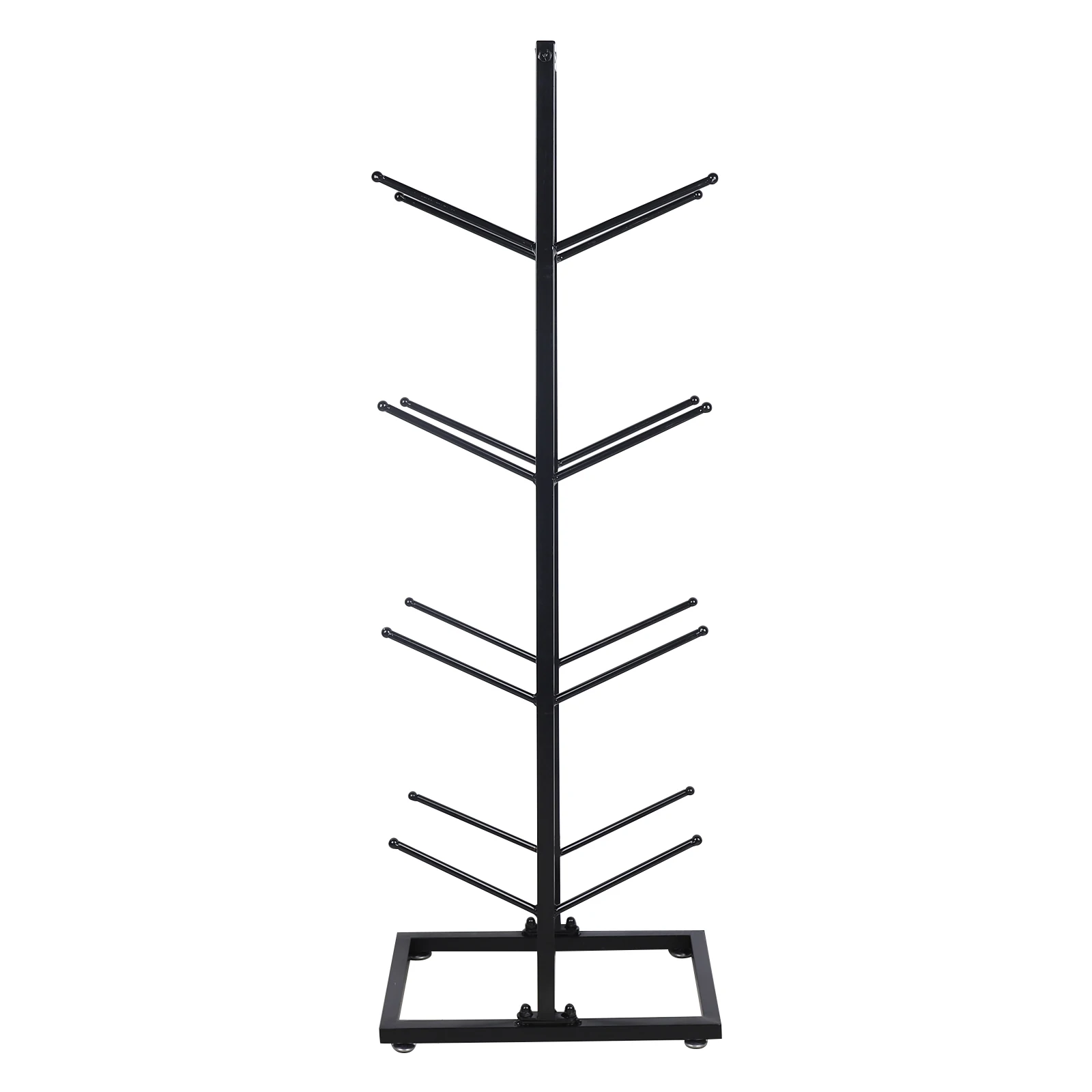 Basketball Organizer Iron Ball Rack 4-Layer Standing Gym Garage Storage Rack Ball Equipment Floor Rack Black