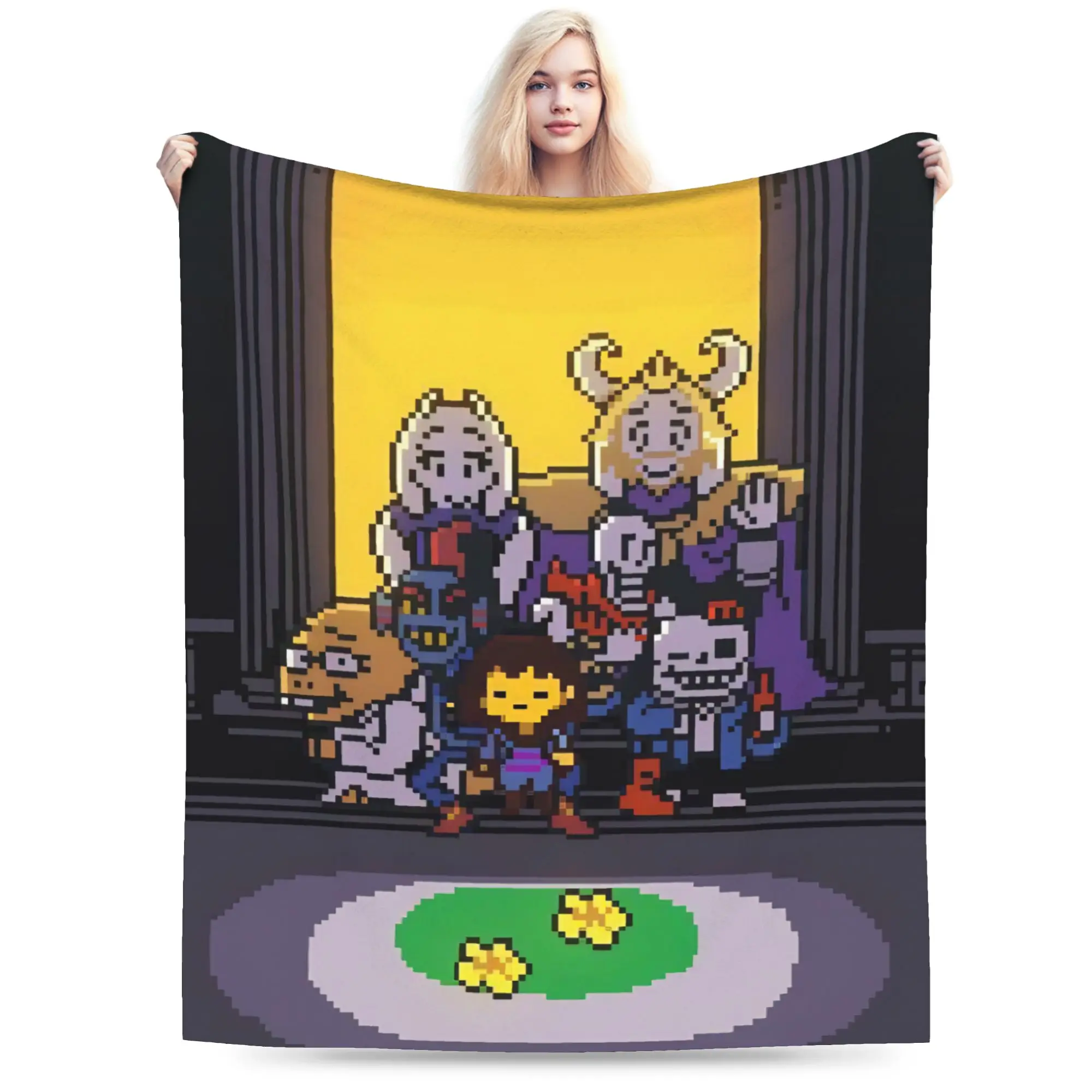 Game Undertales Blanket Fleece All Season Sans Papyrus  Portable Lightweight Thin Throw Blankets for Home Office Bedding Throws