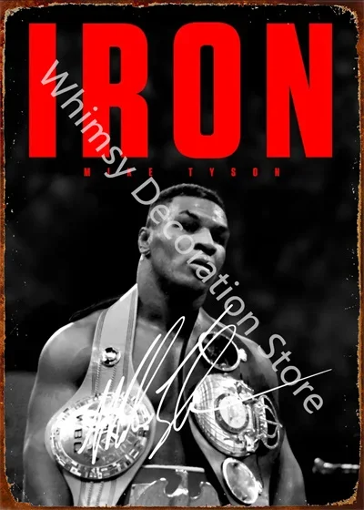 Mike Tyson Boxer Sports Pop Art Metal Tin Sign Abstract Portrait Posters and Prints Wall Art Pictures for Living Room Decor