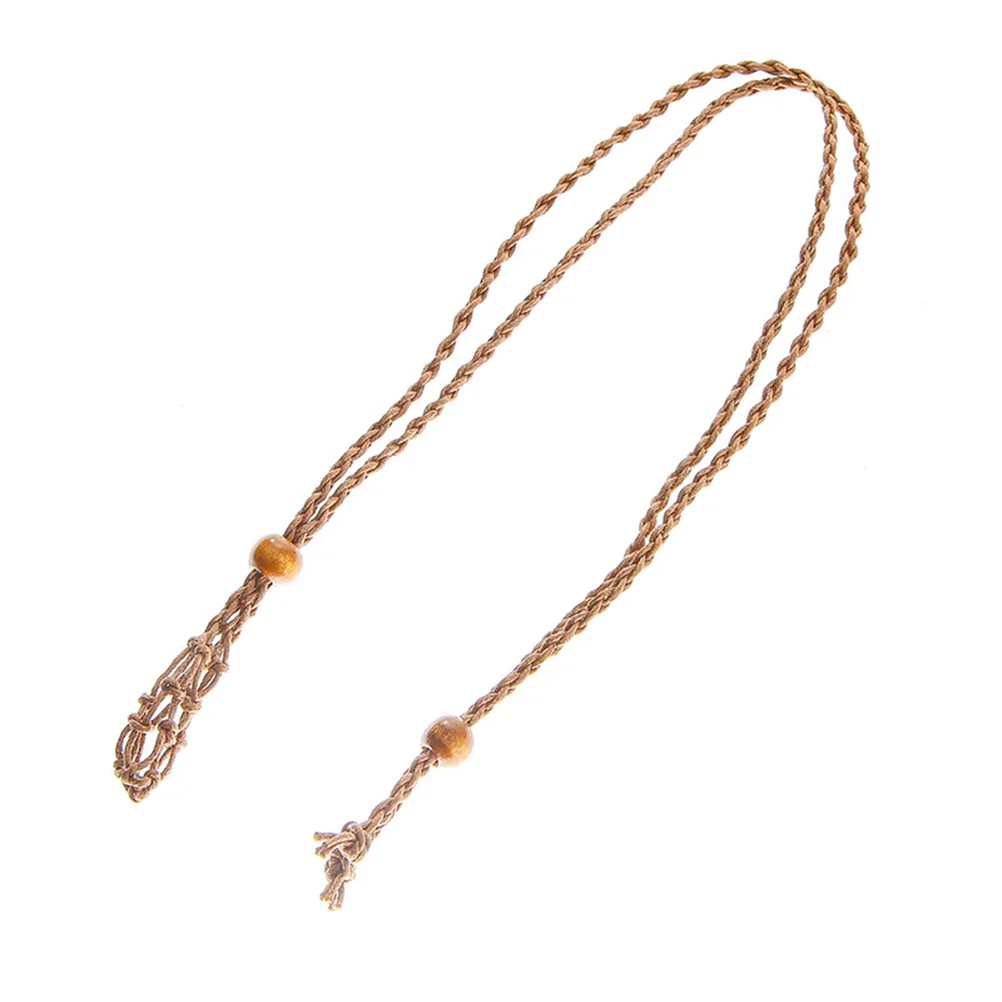 

1pc Braided Rope Necklace Handmade Unique Adjustable Decorative Holder Pendant Stone Agate DIY Jewelry Accessories Lightweight