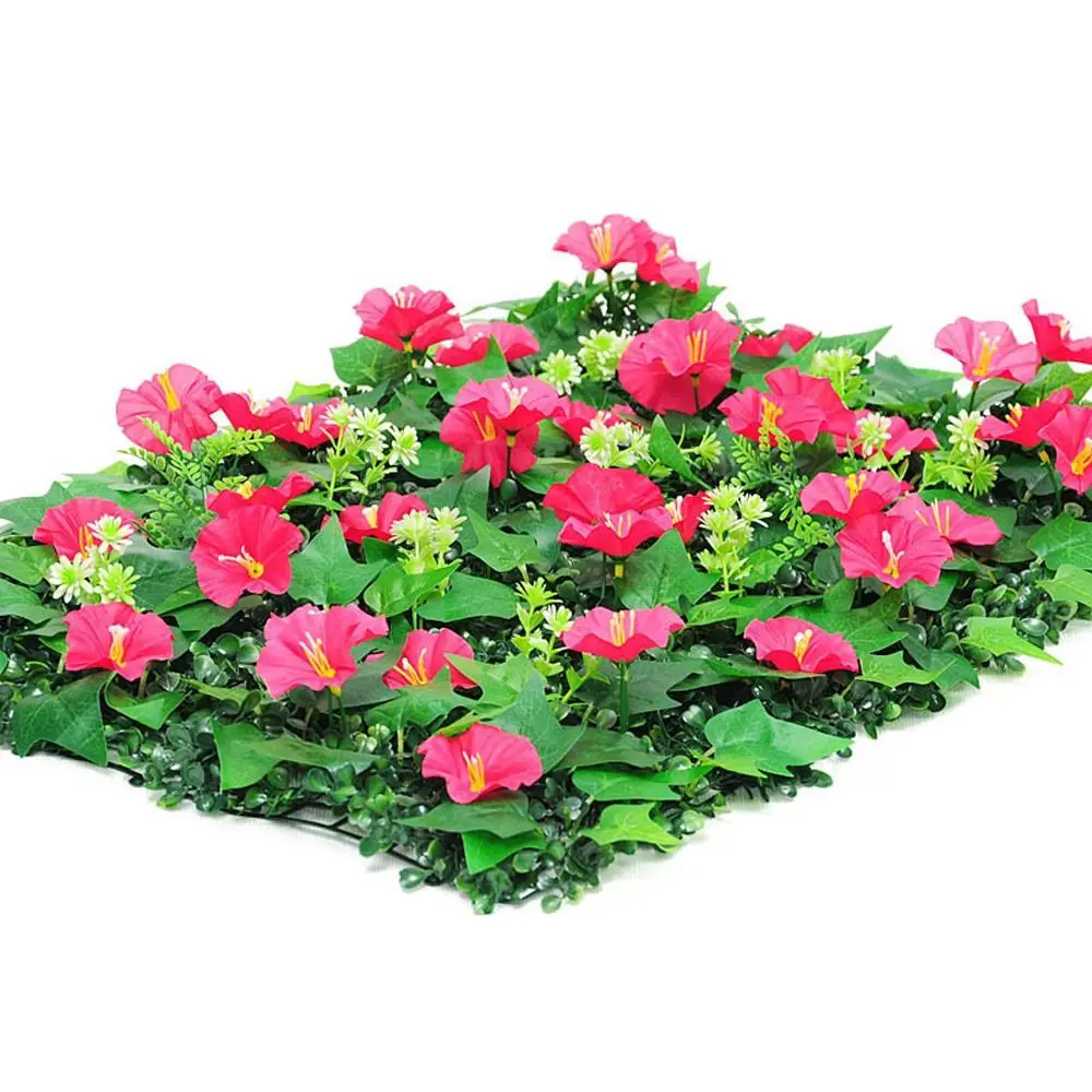 

Morning Glory Artificial Plants Wall Panel 60x40cm DIY Background Plastic Lawn Wall Panels Lifelike UV Resistant