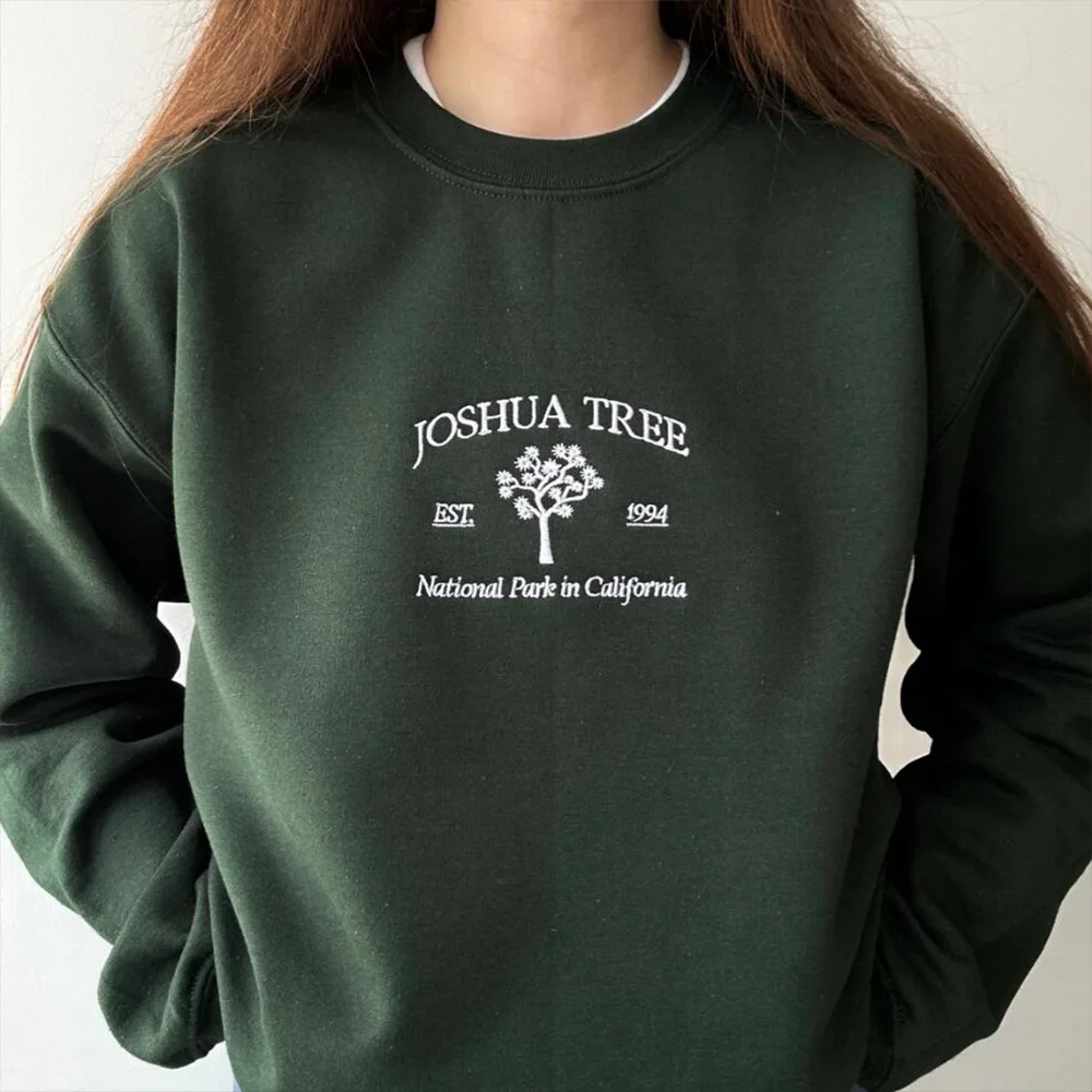 

Джошуа Дерево Национальный парк вышитые толстовки в винтажном стиле женские свободные повседневные джемперы с круглым вырезом в стиле пустыни осенний подарок для путешествий