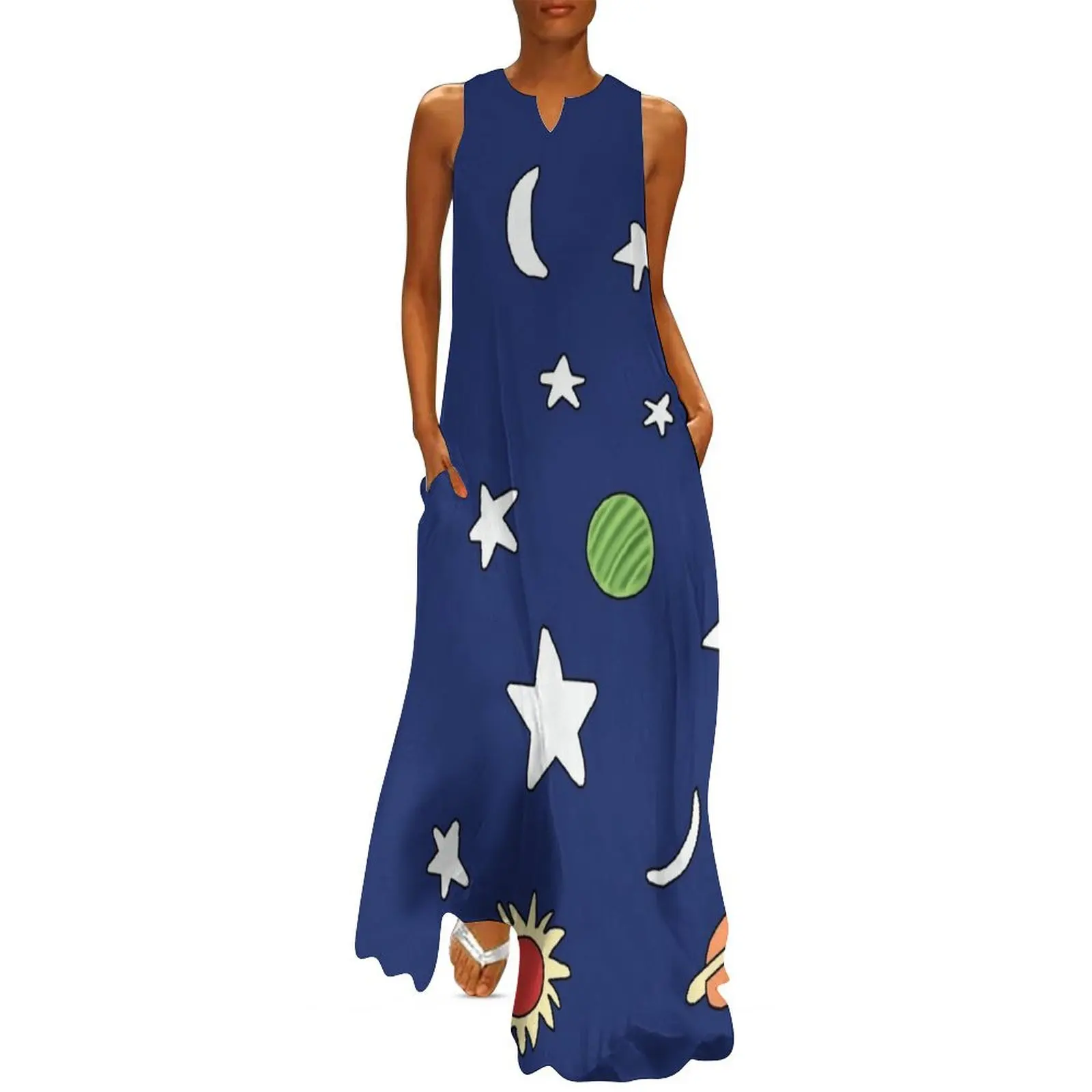 

Miss Frizzle Space Long Dress summer dress Women's summer dresses Summer women's clothing women clothes Dress