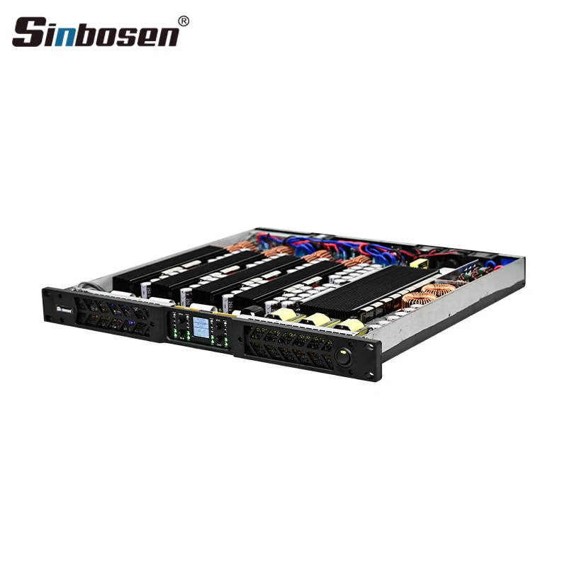 D4-3000 4x4760w amplificador de áudio de 4 canais montagem em rack amplificador de som ao vivo sinbosen classe d gan amplificador com potência pfc