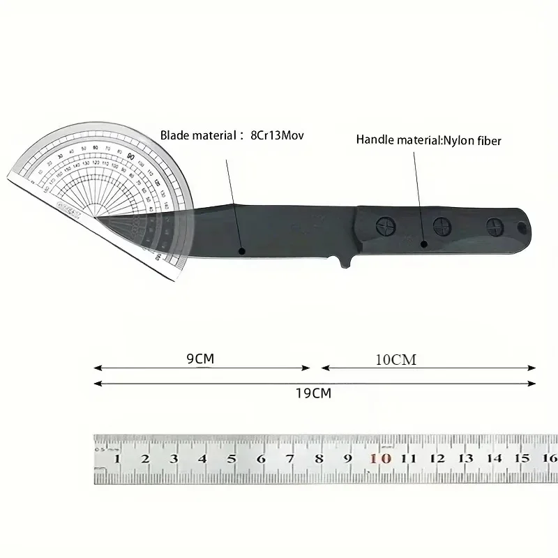 Fixed Blade Knife 8Cr13Mov Blade Nylon Fiber Handle Multi-purpose Camping Outdoor Survival Manual Open Multi-fuctional Knife