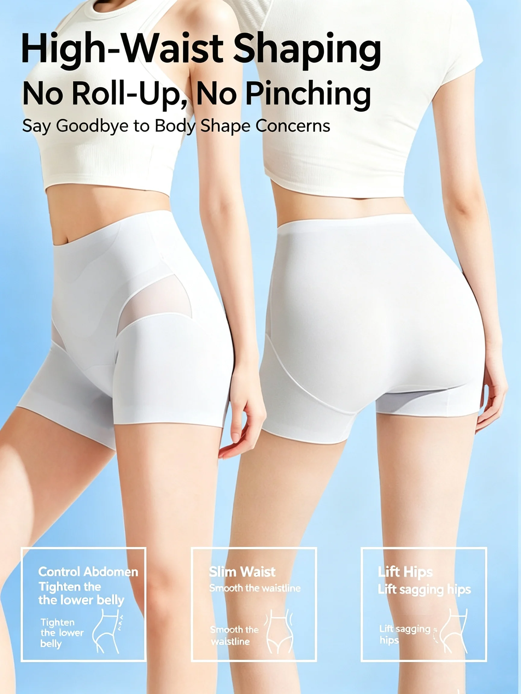 High Waist Mesh Shaping Shorts Breathable Butt Lifter Tummy Control Body Shaper Slimming Anti-chafing Shapewear Under Dress
