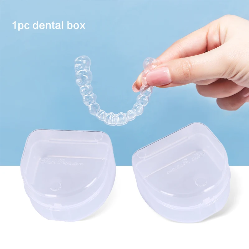 

1Pc Clear Transparent Dental Box Denture Teeth Storage Case Plastic Mouth Guard Container 6.4x6.5x2.5cm