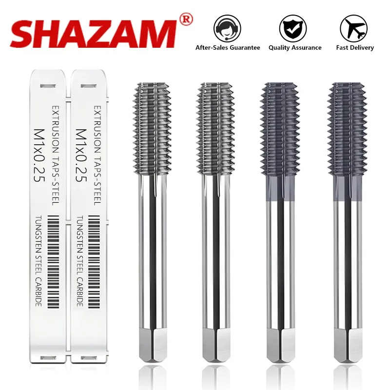 SHAZAM Tungsten Steel Carbide Machine Tap M3 M4 M5 M6 M8 M10 M12 Nano-Coating Extrusion Taps CNC Tapping Toos