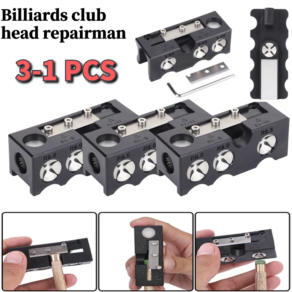 9 in 1 Billiard Cue Tip Grinding Tool Billiards Cue Tip Corrector Tool Billiards Cue Repair Tool Arc Polisher Rod Repair Tool