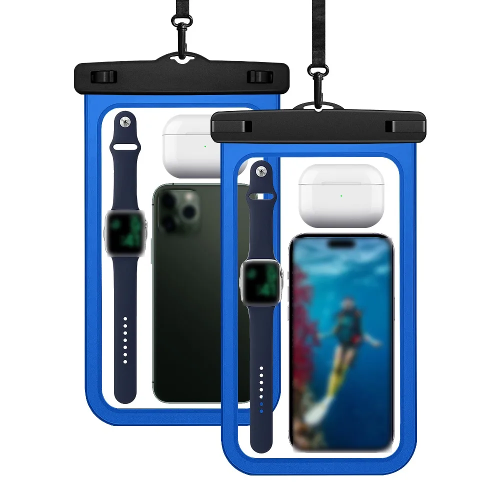 

Waterproof Mobile Phone Bag Touchable Screen Large Capacity Phone Protector Pouch with Neck Lanyard Transparent