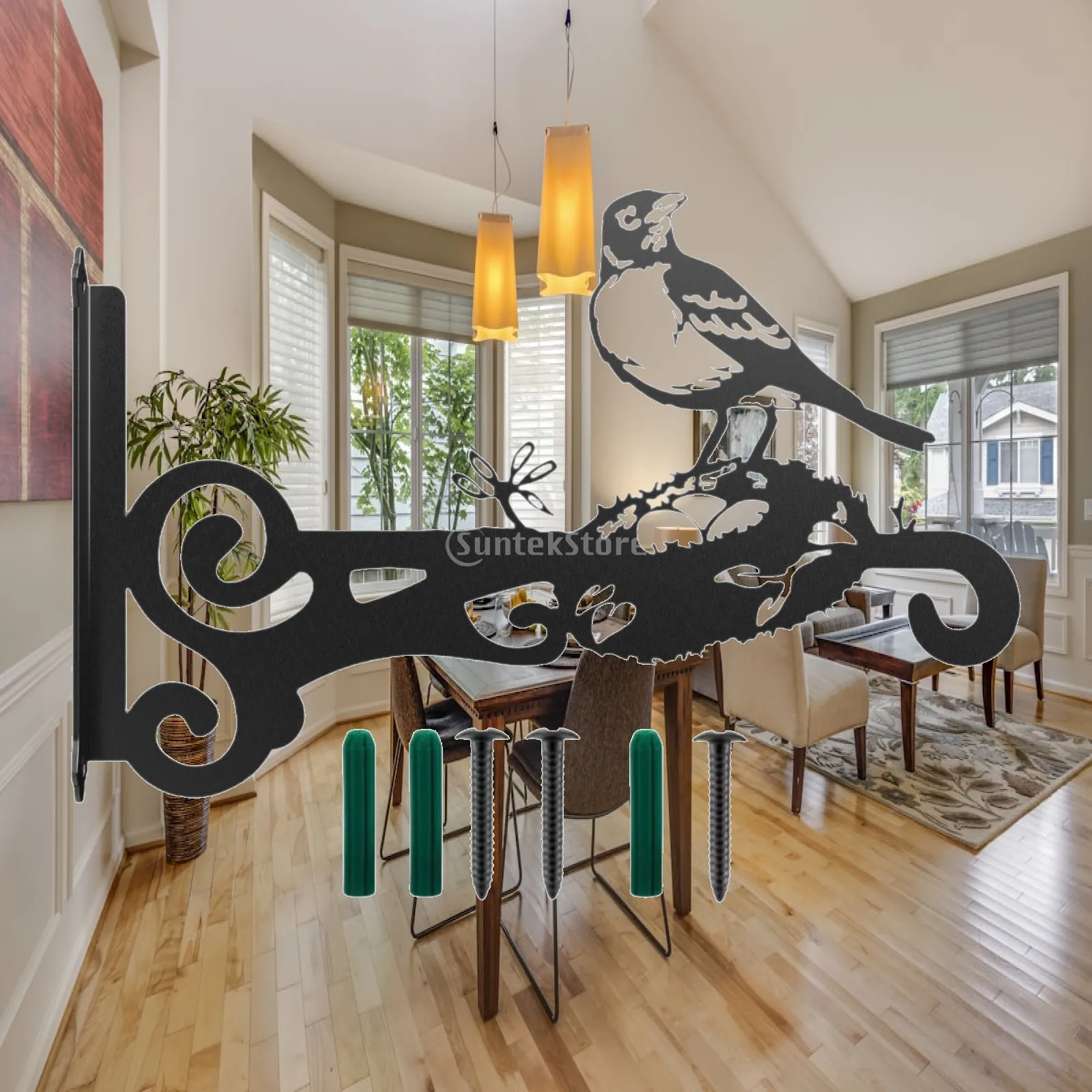 Heavy Duty Iron Hanging Plants Bracket Upcurled Animal Design Wall Hook for Indoor Outdoor Garden Decor