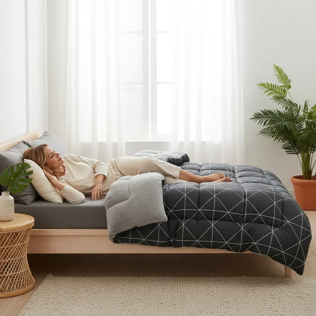 Breathable Milk Velvet Blanket  Year-Round Cozy Comforter Machine Washable for Dorm Living.