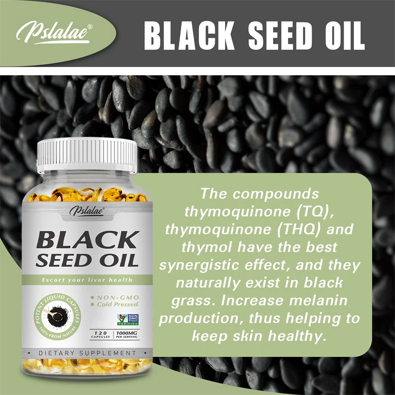 Black Seed Oil Capsules 1000mg - Aids in Digestive Health, Immune Support & Brain Function, Antioxidant