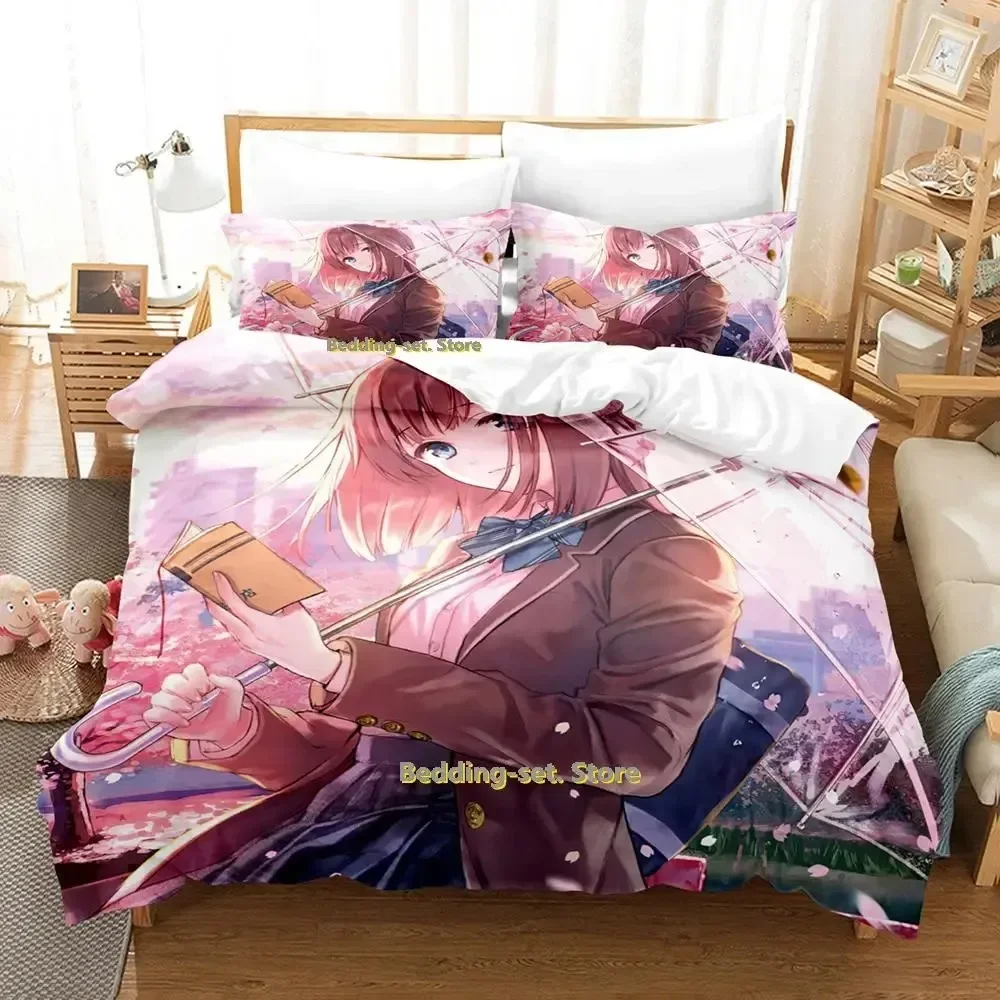 

book girl anime Bedding Set Single Twin Full Queen King Size Bed Set Adult Kid Bedroom Duvetcover Sets Anime parure de lit Bed