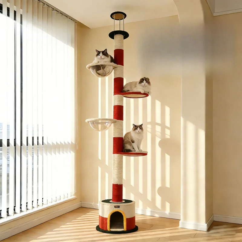 Climbing Frame Scratching Board Cat Toy Large Scratching Column Sisal Pillar Cat Nest Climbing Frame Integrated Product