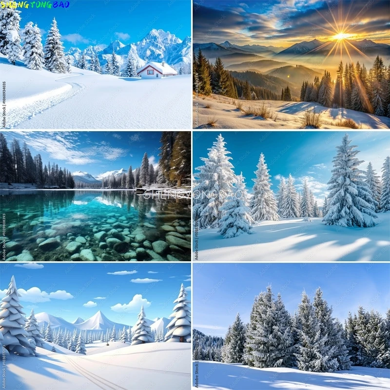 

Winter landscape of Vitosha Mountain Photography Backdrops Mountains Nature Snowy Countryside Pine Trees Background XD04