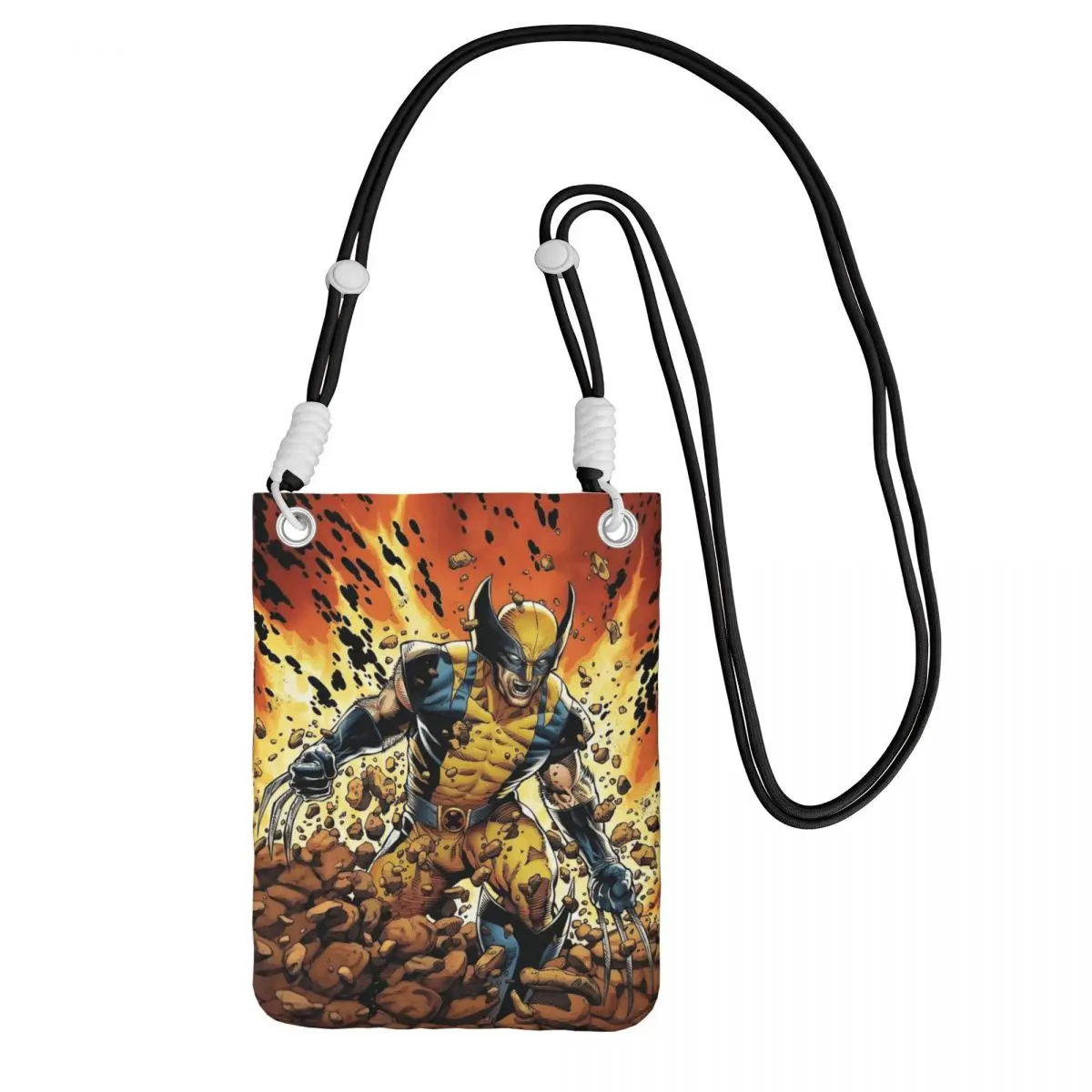 

Custom Wolverine Carry A Mobile Phone Bag Diagonally Men Women Comics Animation Mobile Phone Bag for Hiking Phone Money Pouch