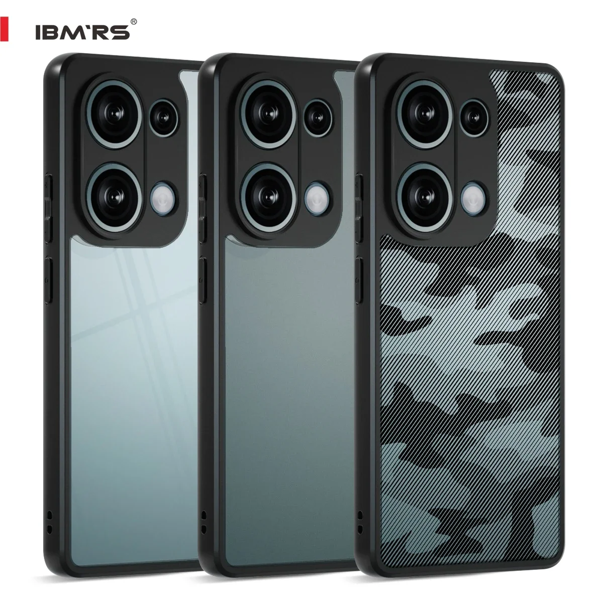 IMBRS for Xiaomi Poco M6 Pro 4G Phone Case,Translucent Matte Slim Shockproof Anti-Fingerprint Protective Cover - Black camo