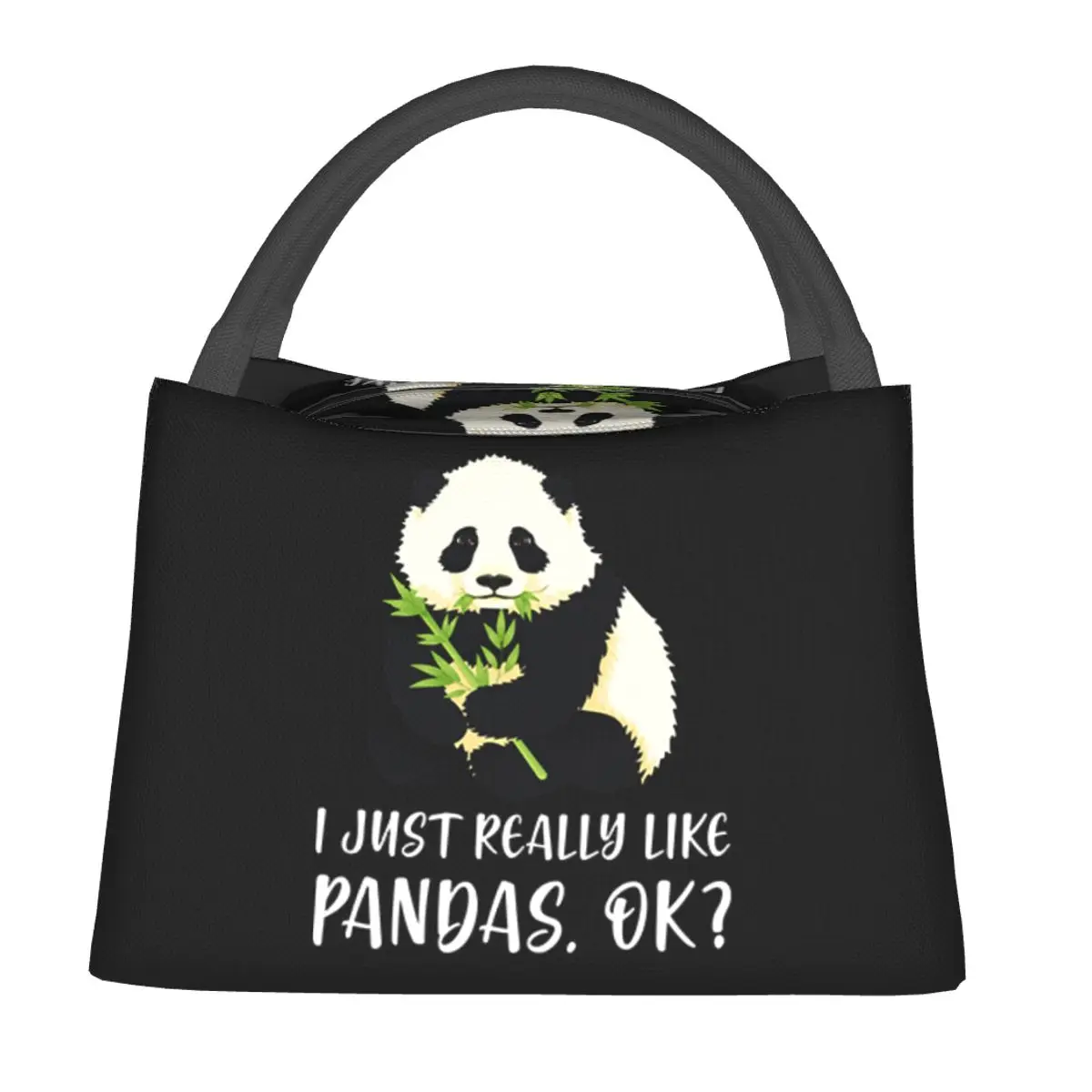 I Just Really Like Pandas, OK Lunch Bags Insulated Bento Box Lunch Tote Picnic Bags Cooler Thermal Bag for Woman Children Work