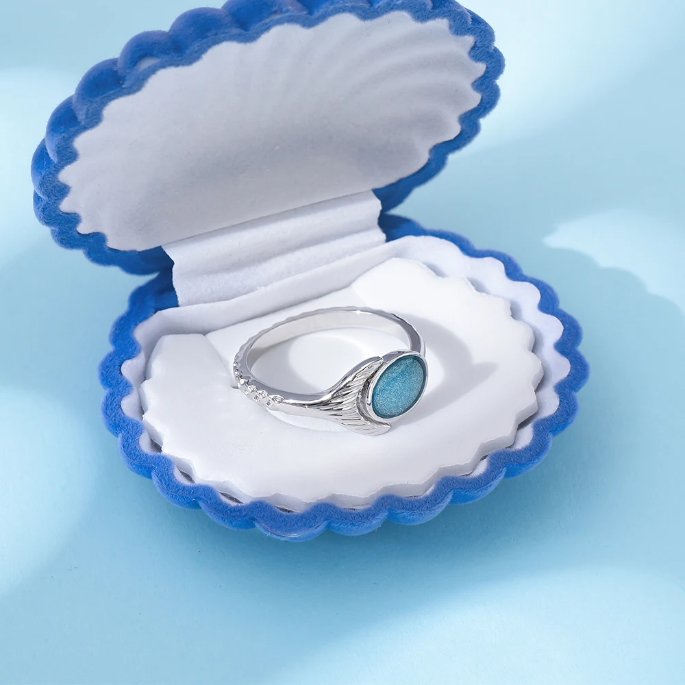 

Anime Mermaid Crystal Ring Luxury Exquisite Women Girls Jewelry Movie TV Series Accessories Anniversary Birthday Fans Gifts