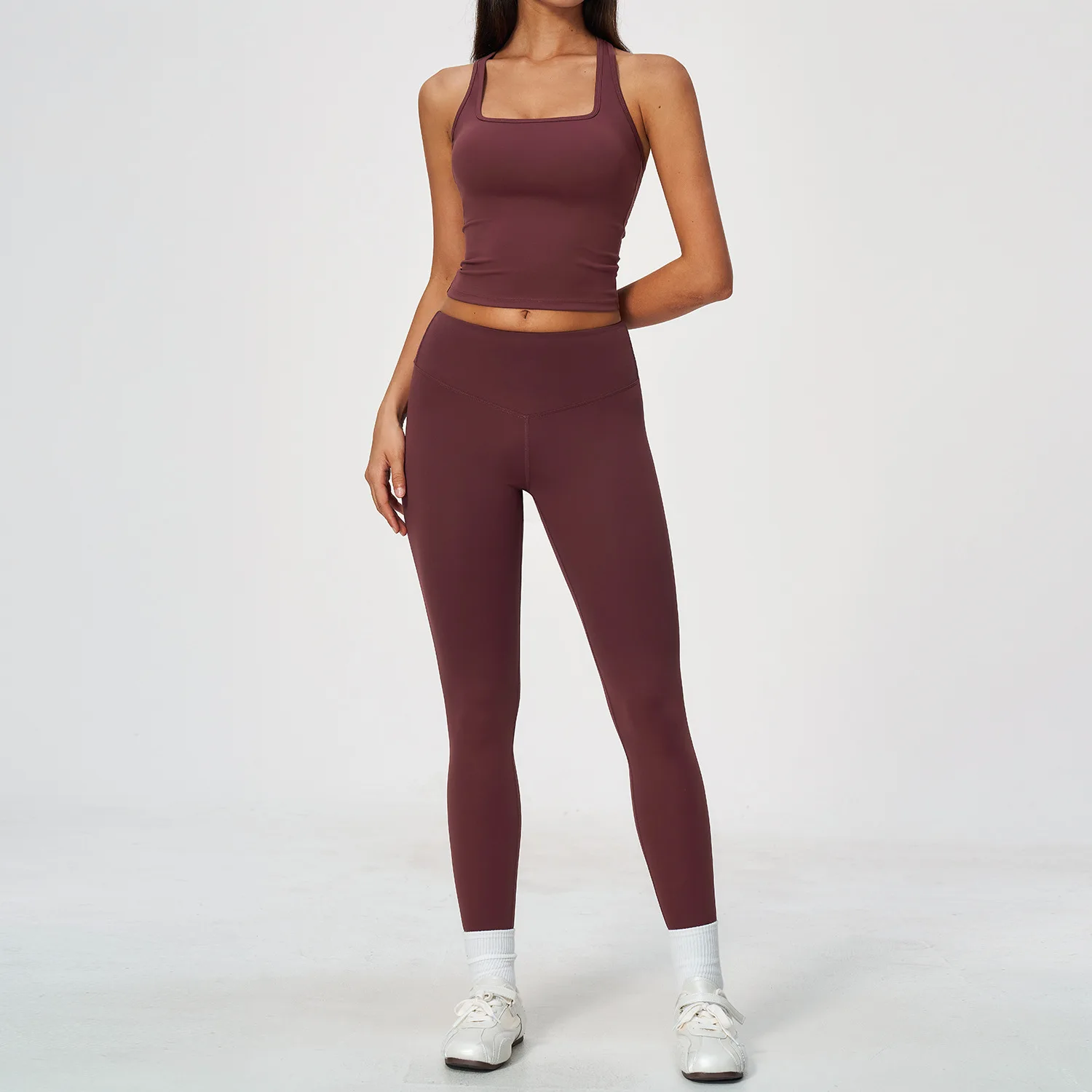 2 Pieces Yoga Set Women Backless Halter Tops High Waist Leggings Gym Suit Fitness Sportswear Workout Athletic Wear Yoga Clothing
