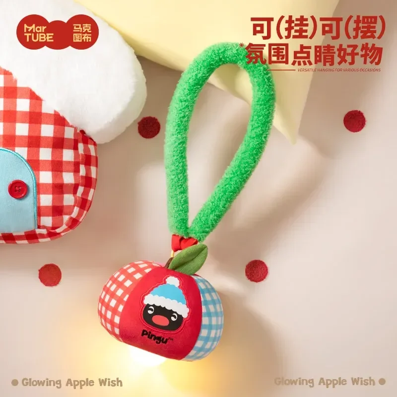 Martube Pingu Apple Luminous Mini Lamp - Anime Themed Christmas Decor Girls Toys Gifts Cosplay Collectible Atmosphere Lighting