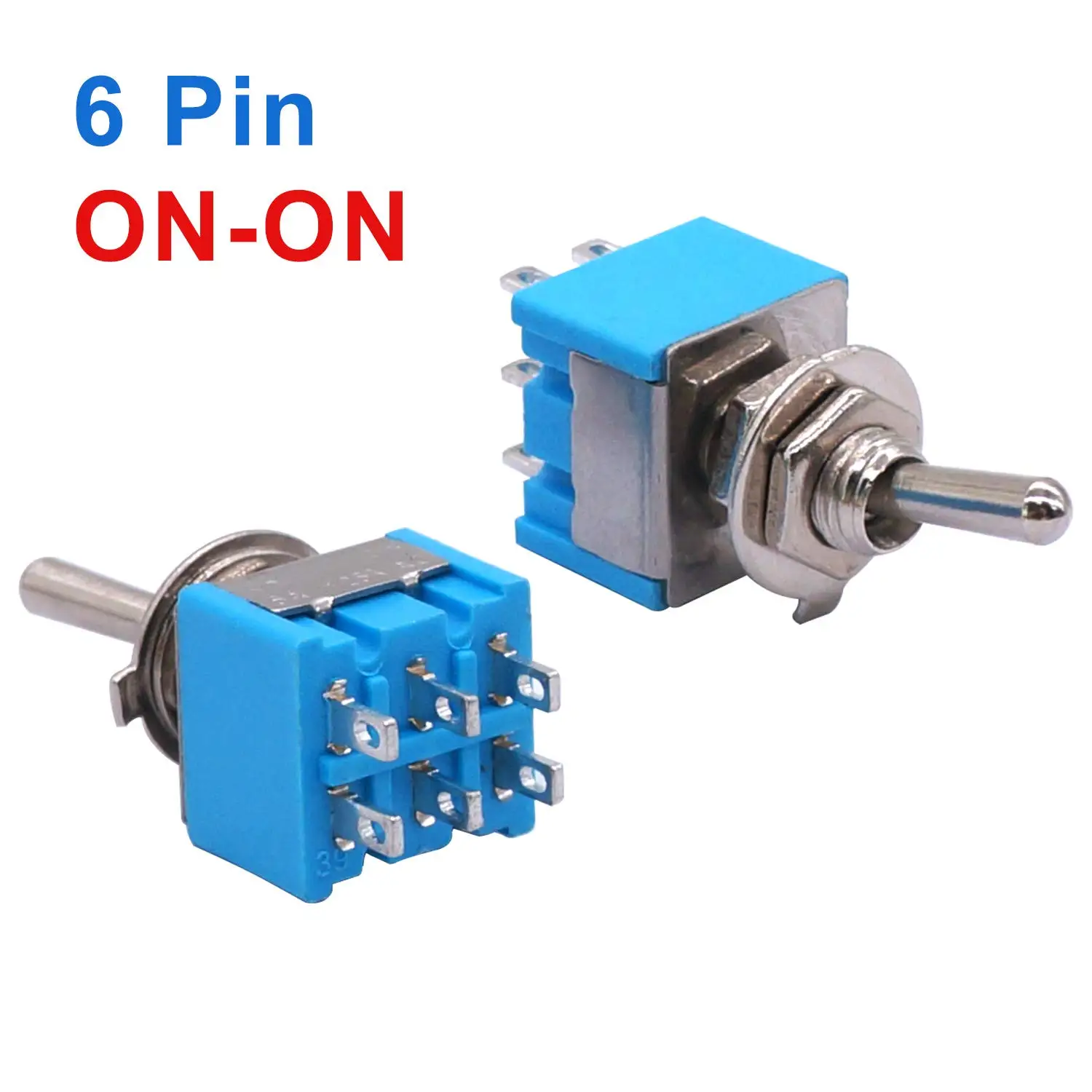 10pcs DPDT Mini Toggle Switch 2/3/6Pin 2/3 Position ON/Off/ON Miniature Toggle Switch 6A 125V Toggle Switch