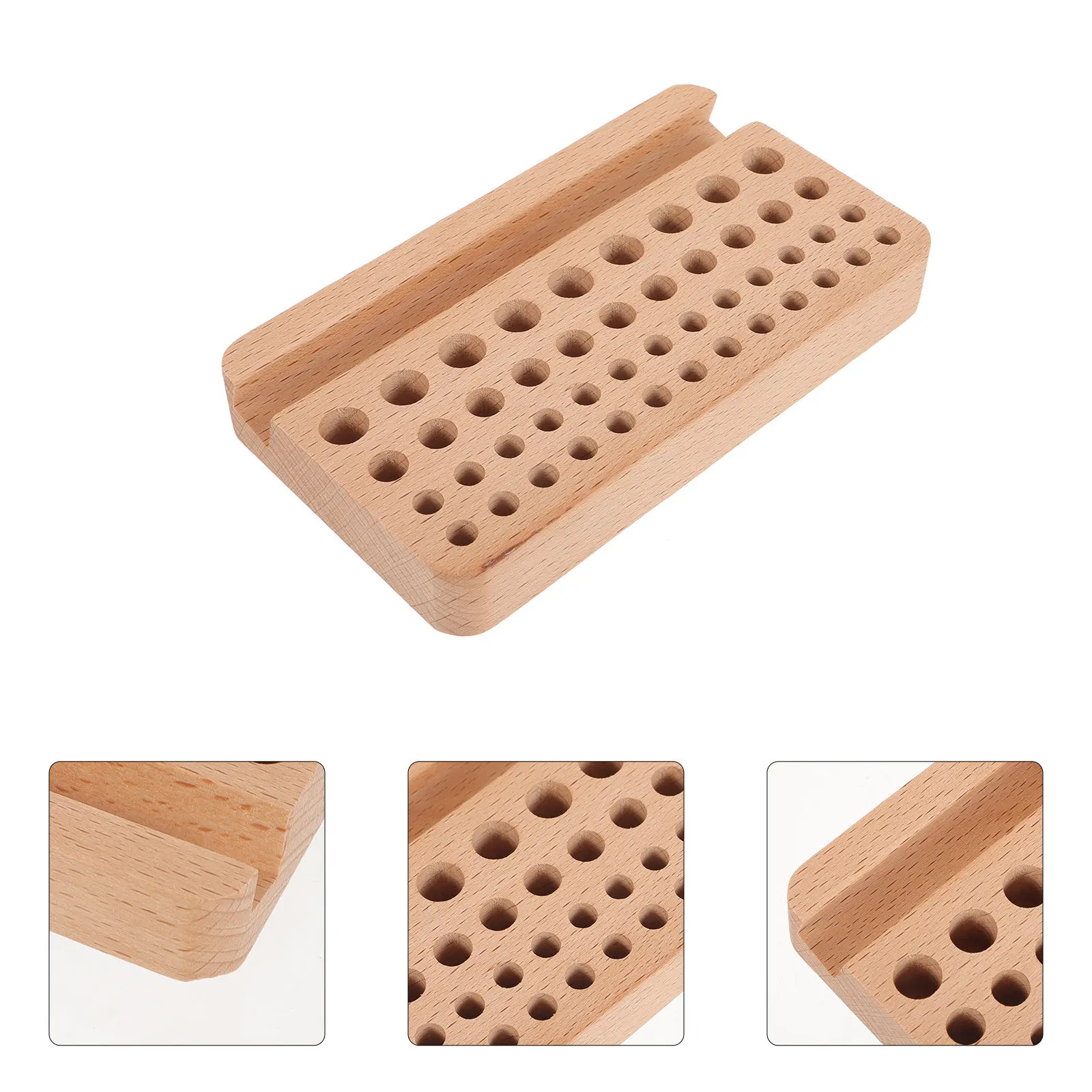 

Leathercraft Tools Rack Multi-Hole Wooden Tool Holder for Punch Storage Craft Organizer Workbench DIY Tool Stand