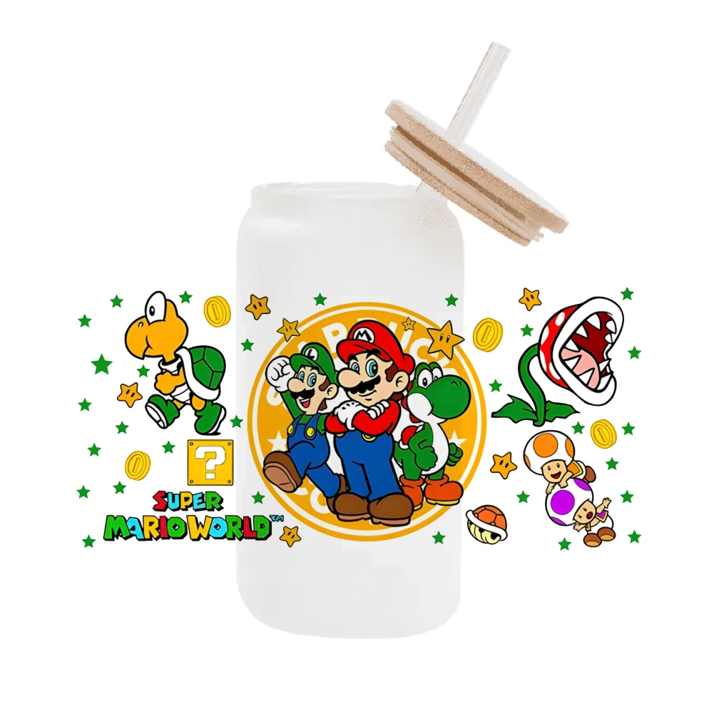 Japanisches Cartoon-Spiel niedlich für libbey 16oz kann Glas 3d wasserdicht uv dtf Kaffee kann libbey Glas Wrap wickeln