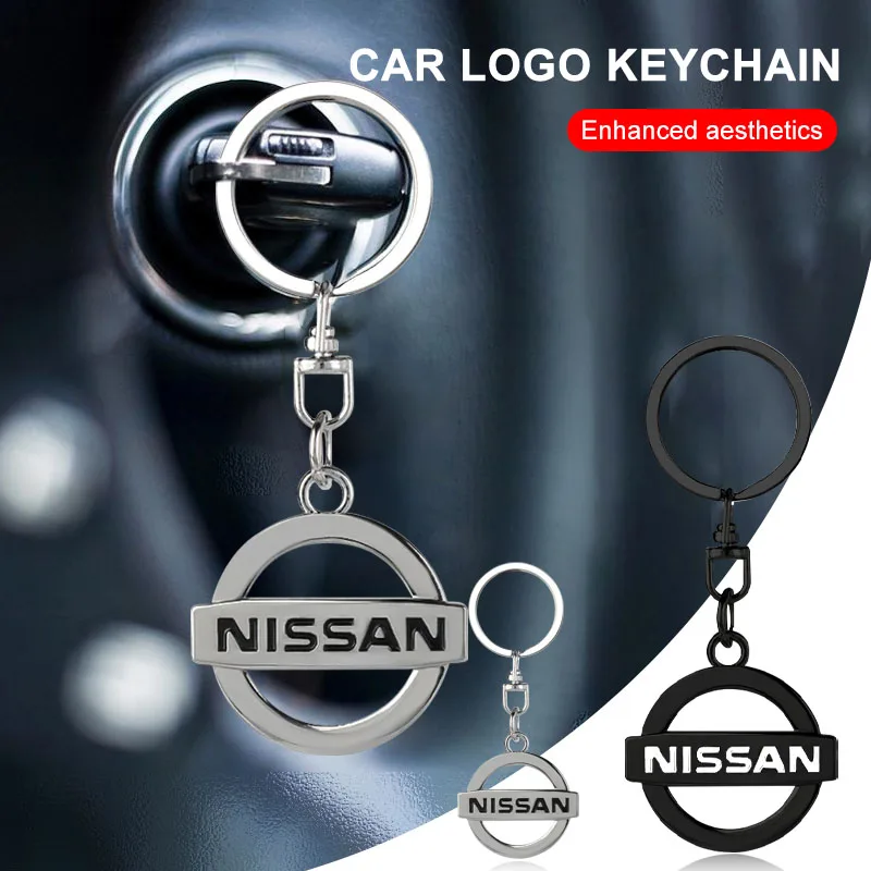 1Pcs Car Emblem Keychain Metal Key Ring Accessories for Nissan Tiida Sylphy Teana X Trail T30 T32 Almera Qashqai J10 J11