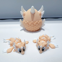 3d Printed Cute Cherry Blossom Dragon And Dragon Egg Model Plastic Ornament Desktop Decoration Sculpture Gift