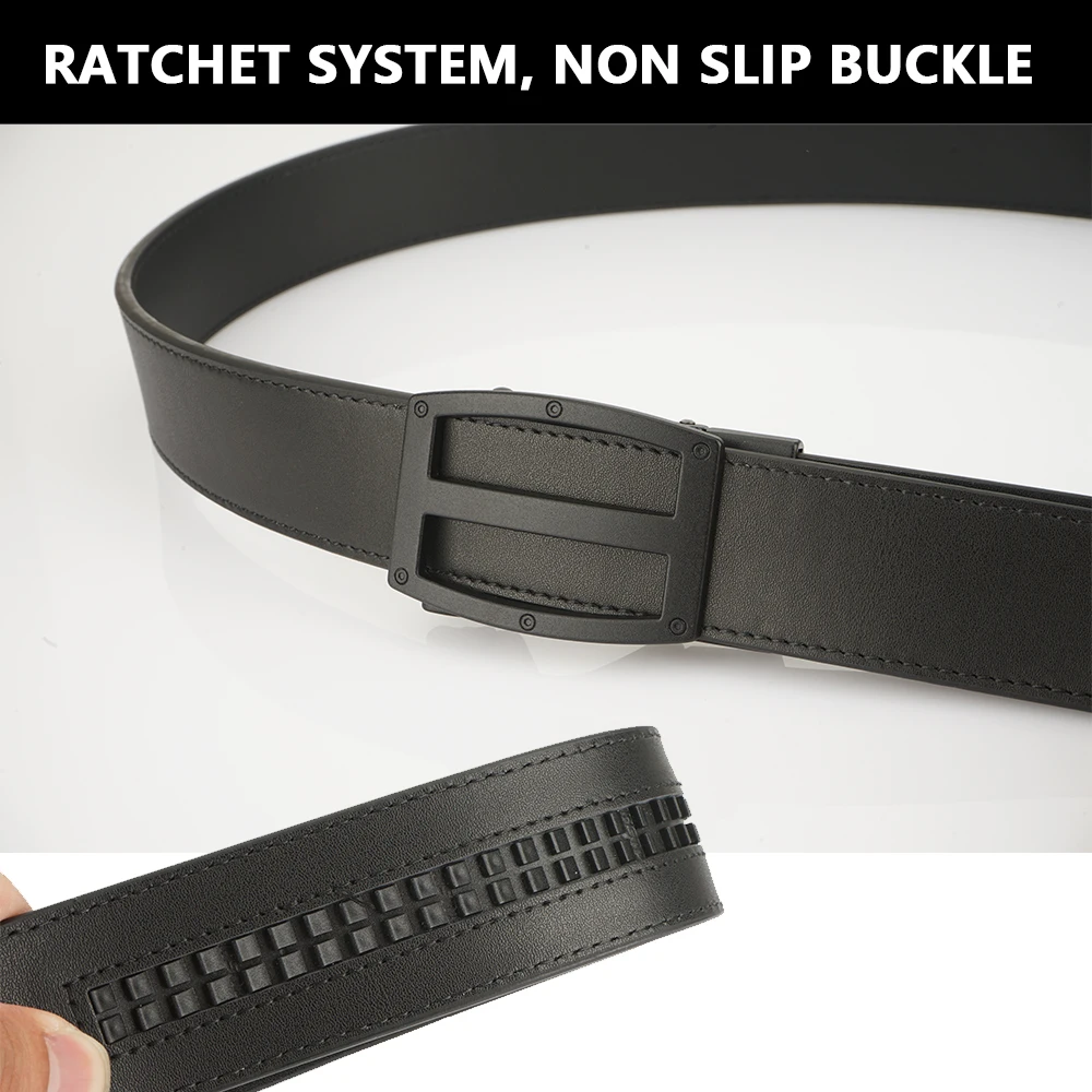 TUSHI جديد حزام رجالي التلقائي جلد طبيعي حزام فاخر من الرجال الذكور المعادن التلقائي مشبك مصمم حزام خصر عالي الجودة #3